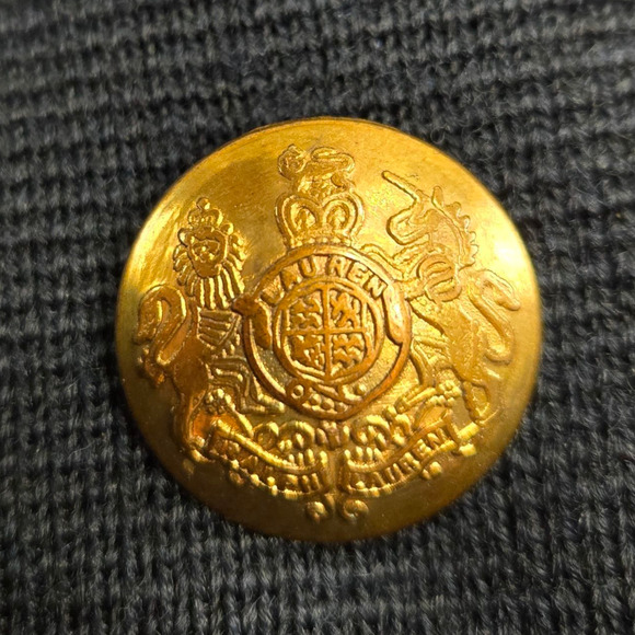 Vintage Lauren Ralph Lauren Navy Merino Wool Double Breasted Blazer Size Medium - Picture 5 of 7